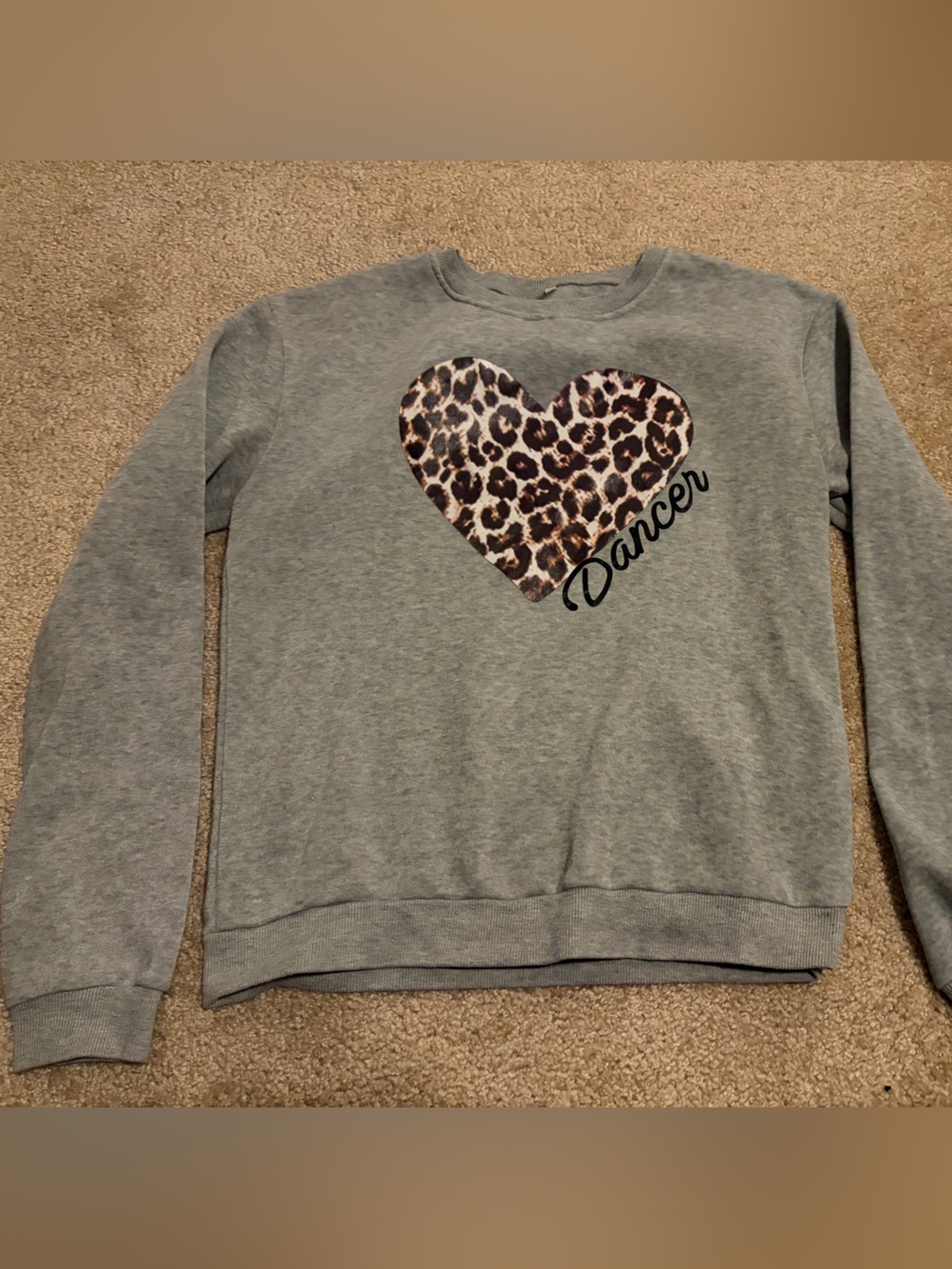 Gray Heart Leopard Print "Dancer" Sweatshirt - Women's Cozy Pullover